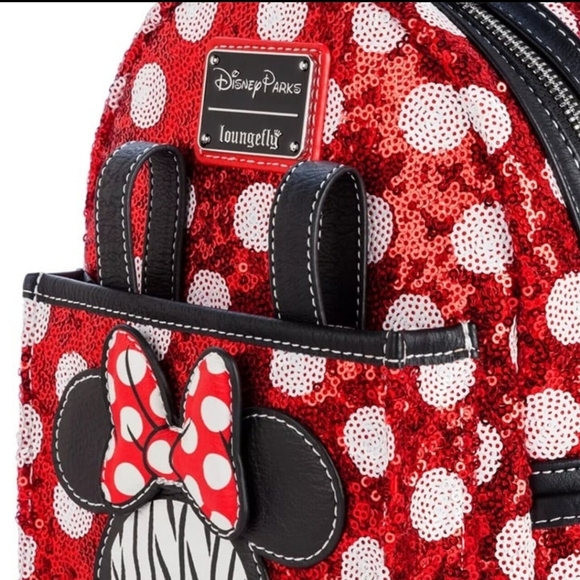 Loungefly disney Minnie Mouse sequins Polka Dot mini backpack - Picture 2 of 5